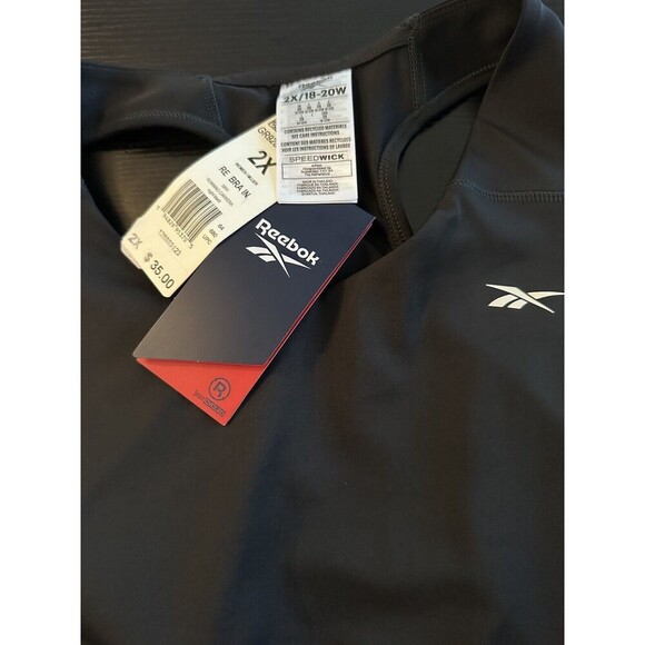 Reebok Womens Plus Size Running Sports Bra Essentials Night Black Size 2X - Picture 5 of 5